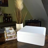 SLIGHT SECONDS Adorini Carrara Deluxe White Cigar Humidor - Medium - 75 Capacity (AD050)